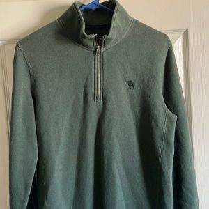 Mens Extra Small dark green quarter zip